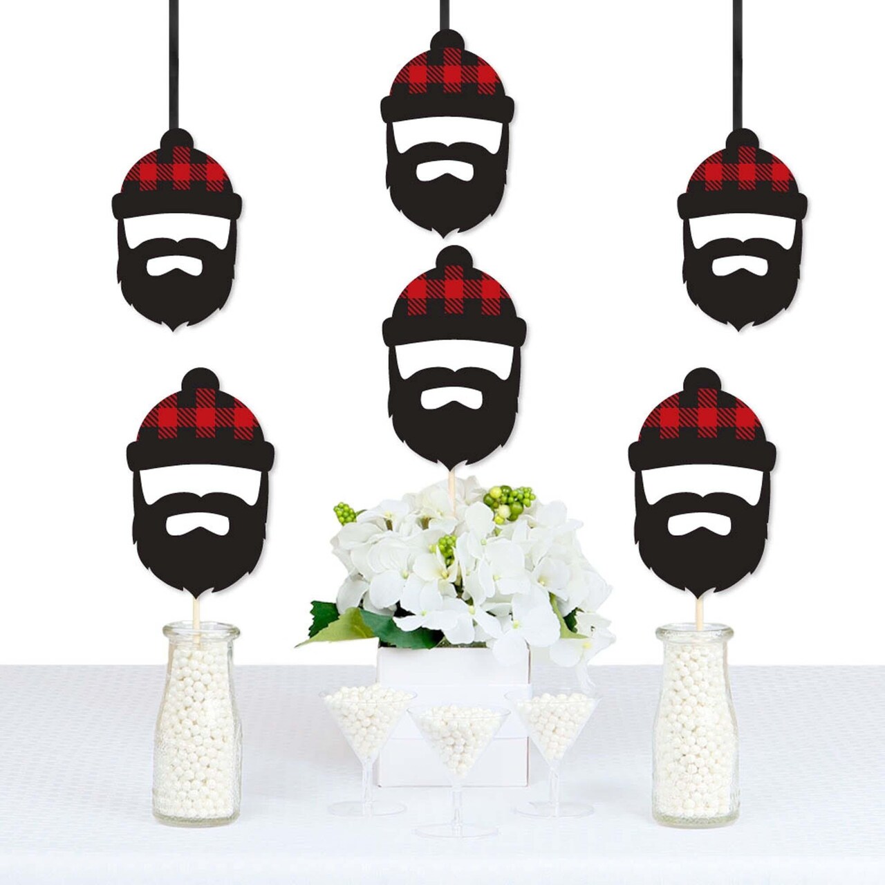 Big Dot of Happiness Lumberjack - Channel The Flannel - Lumberjack Decorations DIY Buffalo Plaid Party Essentials - Set of 20
